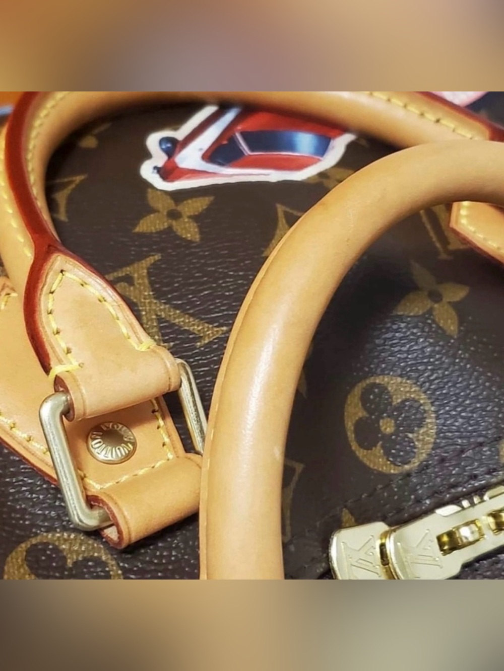 Louis Vuitton Brown Monogram Bag with Tan Accents - Picture 7 of 14